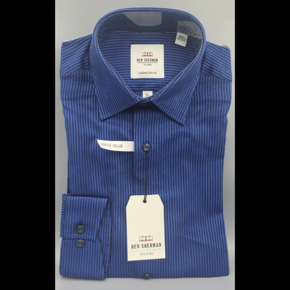 Ben Sherman Tailored Slim Fit Dress Shirt Size 14 1/2 32/33